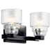 Kichler KK55011BK Black 2 Bulb Bathroom Light