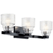 Kichler KK55012BK Black 3 Bulb Bathroom Light