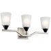 Kichler KK55029NI Brushed Nickel 3 Bulb Bathroom Light