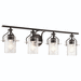 Kichler KK55080BK Black 4 or more Bulb Bathroom Light