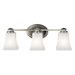 Kichler KK45898NI Brushed Nickel 3 Bulb Bathroom Light