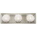 Kichler KK45918NI Brushed Nickel 3 Bulb Bathroom Light