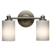 Kichler KK45922NI Brushed Nickel 2 Bulb Bathroom Light