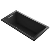  UnderScore VibrAcoustic 60'' x 30'' Soaking Tub - Black