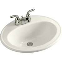  Pennington Self Rimming Bathroom Sink - Biscuit