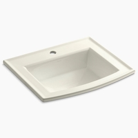  Archer Self Rimming Bathroom Sink - Biscuit