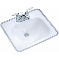  Tahoe Self Rimming Cast Iron Bathroom Sink - White