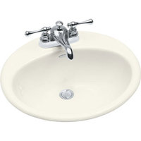  Farmington Self Rimming Bathroom Sink - Biscuit