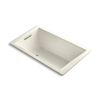  UnderScore VibrAcoustic 60'' x 36'' Soaking Tub - Biscuit