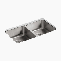 Double Bowl Kitchen Sink 31-1/2'' x 18'' x 7-3/4''
