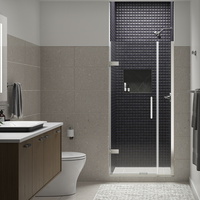  Composed Shower Door - Fixed Shower Door - Anodized Brushed Nickel