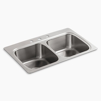  Verse Stainless Steel Double Bowl Kitchen Sink - Stainless Steel