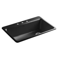  Riverby White/Color Single Bowl Kitchen Sink - Black