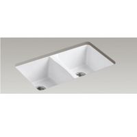 Deerfield White/Color Undermount - Double Bowl Kitchen Sink - White