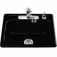  Mayfield White/Color Single Bowl Kitchen Sink - Black