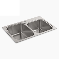 Double Bowl Kitchen Sink 33'' x 22'' x 8-3/16'' Double Bowl Kitchen Sink 33'' x 22'' x 8-3/16''