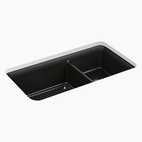  Cairn White/Color Undermount - Double Bowl Kitchen Sink - Matte Black