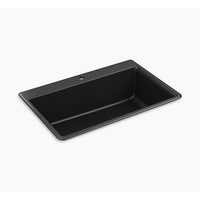  Kennon White/Color Dual Mount Single Bowl Kitchen Sink - Matte Black