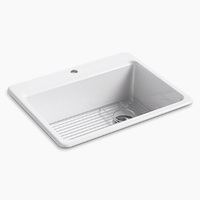  Riverby White/Color Single Bowl Kitchen Sink - White