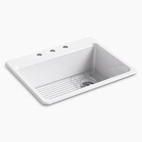  Riverby White/Color Single Bowl Kitchen Sink - White