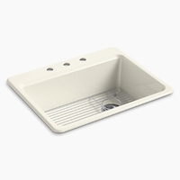  Riverby White/Color Single Bowl Kitchen Sink - Biscuit