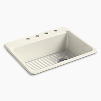  Riverby White/Color Single Bowl Kitchen Sink - Biscuit