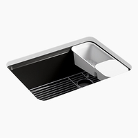  Riverby White/Color Undermount - Single Bowl Kitchen Sink - Black