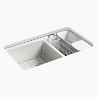  Riverby White/Color Undermount - Double Bowl Kitchen Sink - Sea Salt