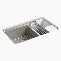  Riverby White/Color Undermount - Double Bowl Kitchen Sink - Cashmere