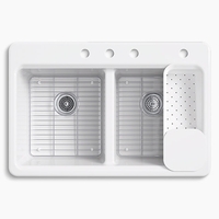 Double Bowl Kitchen Sink 33'' x 22'' x 9-5/8''