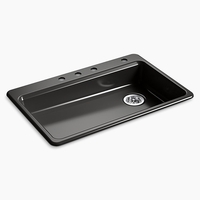  Riverby White/Color Single Bowl Kitchen Sink - Black
