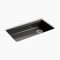  Riverby White/Color Undermount - Single Bowl Kitchen Sink - Black