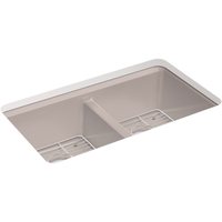  Riverby White/Color Undermount - Double Bowl Kitchen Sink - Truffle