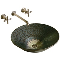  Serpentine Bronze Vessel Style Bathroom Sink - Sandbar