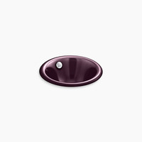  Iron Plains Self Rimming Cast Iron Bathroom Sink - Black Plum