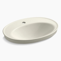  Serif Self Rimming Bathroom Sink - Biscuit