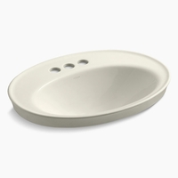  Serif Self Rimming Bathroom Sink - Biscuit
