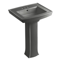  Archer Pedestal Bathroom Sink - Thunder Grey