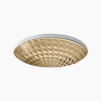  Spun Glass Undermount Style Bathroom Sink - Translucent Sandalwood