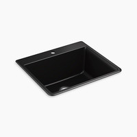  Kennon White/Color Dual Mount Single Bowl Kitchen Sink - Matte Black