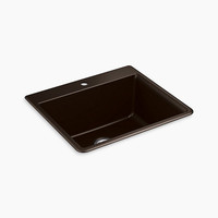  Kennon White/Color Dual Mount Single Bowl Kitchen Sink - Matte Brown