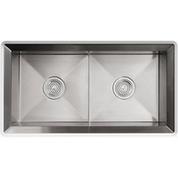  Poise Stainless Steel Undermount - Double Bowl Kitchen Sink - Stainless Steel