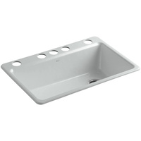  Riverby White/Color Undermount - Single Bowl Kitchen Sink - Ice Grey
