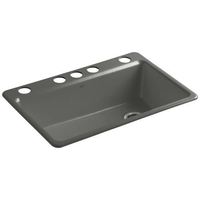  Riverby White/Color Undermount - Single Bowl Kitchen Sink - Thunder Grey