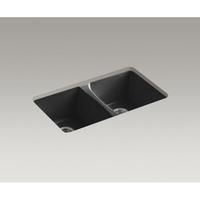  Deerfield White/Color Undermount - Double Bowl Kitchen Sink - Black