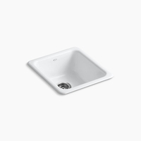  Iron/Tones White/Color Dual Mount Single Bowl Kitchen Sink - White