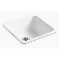  Iron/Tones White/Color Dual Mount Single Bowl Kitchen Sink - White