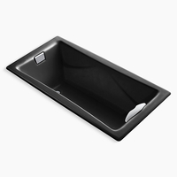  Tea-For-Two 72" x 36" Soaking Tub - Black