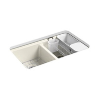  Riverby White/Color Undermount - Double Bowl Kitchen Sink - Biscuit