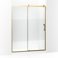  Rely Shower Door - Sliding Shower Door - Vibrant Brushed Moderne Brass